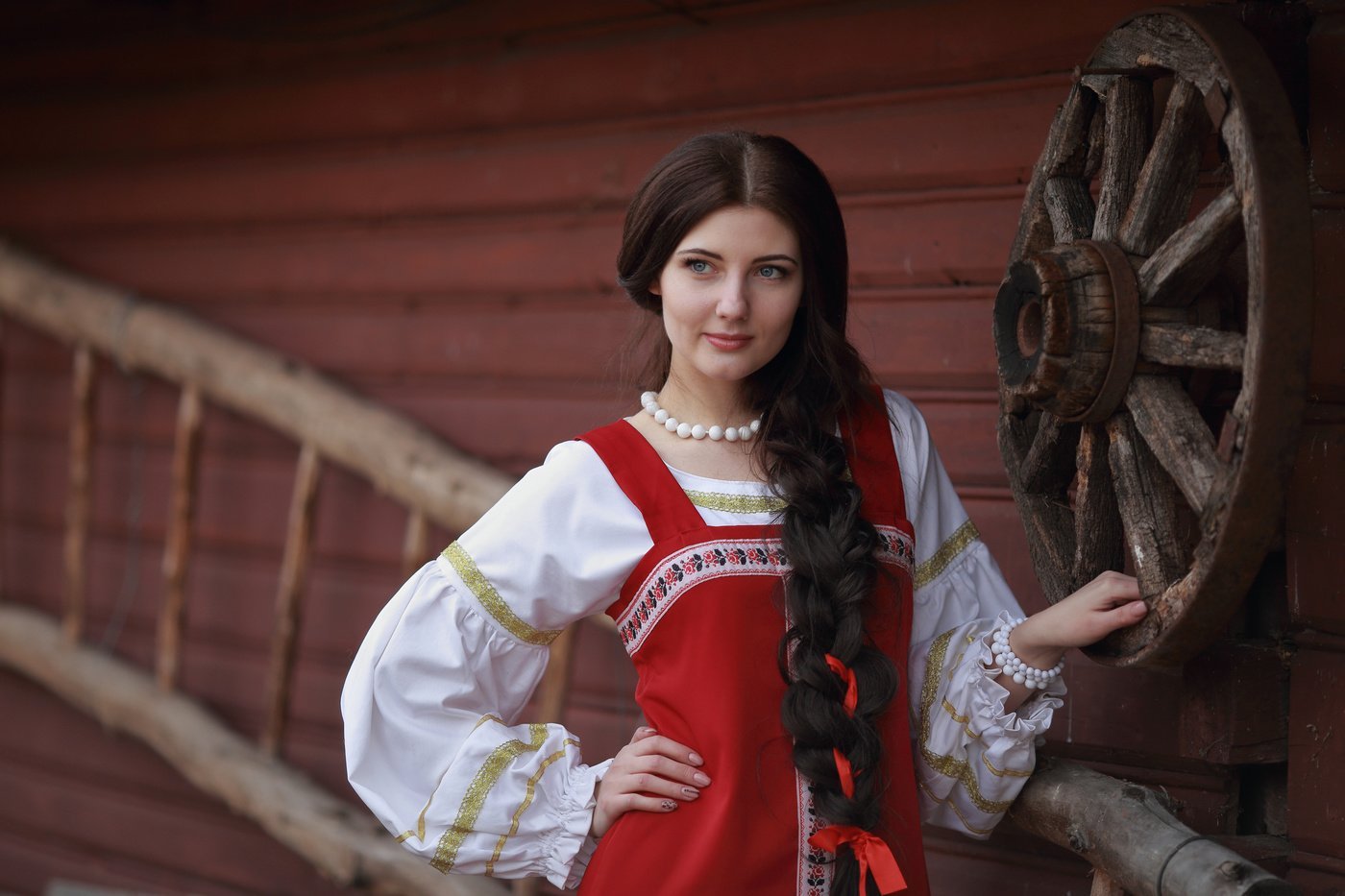 Girls in Slavic costumes in Guatemala