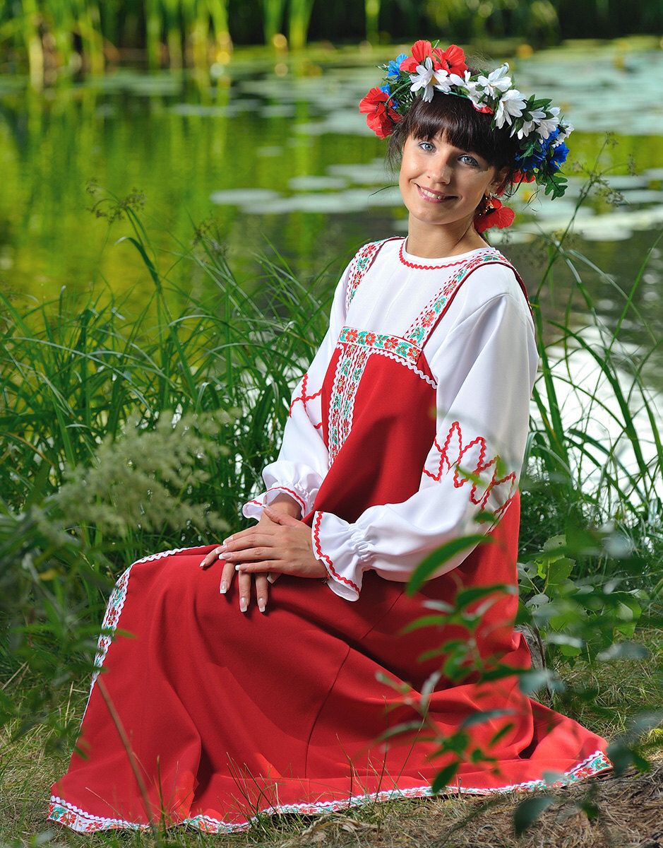 Beautiful girl Girls in Slavic costumes in Guatemala