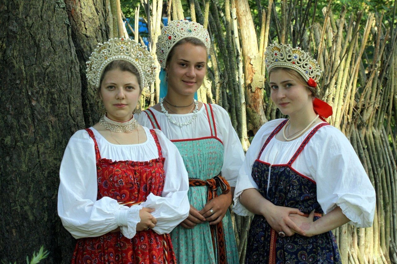 Sexy model Girls in Slavic costumes in Guatemala